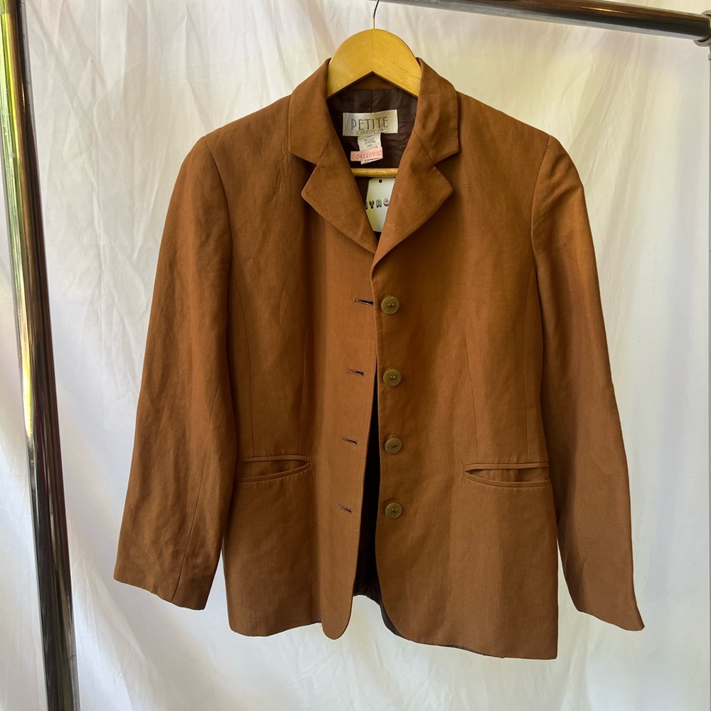 Brown linen rayon blazer